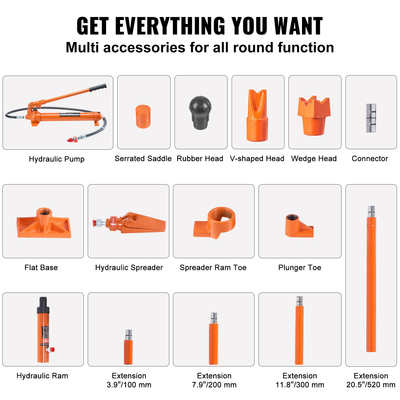 VEVOR 12 Ton υδραυλική αντλία αέρα ανύψωσης Ram Body Frame Porta Power Repair Kit