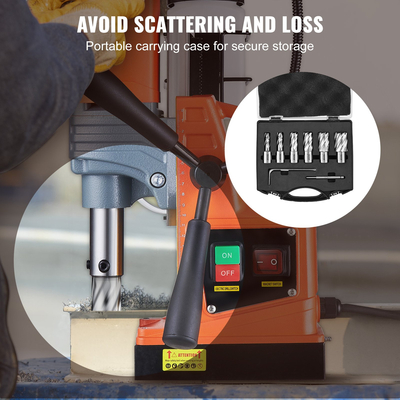 Σετ δακτυλιοειδούς κοπής VEVOR, 6 τμχ τρυπάνια Weldon Shank Mag, Βάθος κοπής 1&quot;, διάμετρος κοπής 1/2&quot; έως 1-1/16&quot;, χάλυβας υψηλής ταχύτητας M2AL, με πιλότο και φορητή θήκη, για χρήση με μαγνητικά τρυπάνια