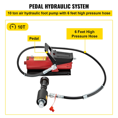 VEVOR Hydraulic Exhaust Pipe Expander, 1-5/8&quot; έως 4-1/4&quot; Μέγεθος, 10 T πεντάλ αντλία περιλαμβάνεται με 4 μήτρες, 2 θήκες αποθήκευσης για χάλκινους σωλήνες αλουμινίου στην επισκευή αυτοκινήτων