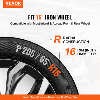 VEVOR 16&quot; Κάλυμμα τροχού Hubcaps Σετ 4 στιβαρών καπακιών για όλες τις καιρικές συνθήκες