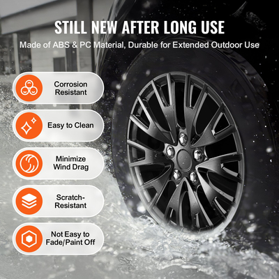 VEVOR 16&quot; Κάλυμμα τροχού Hubcaps Σετ 4 στιβαρών καπακιών για όλες τις καιρικές συνθήκες