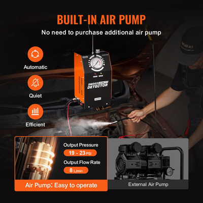 Ενσωματωμένη αντλία αέρα VEVOR Μηχανή καπνού αυτοκινήτου Ανιχνευτής διαρροής EVAP