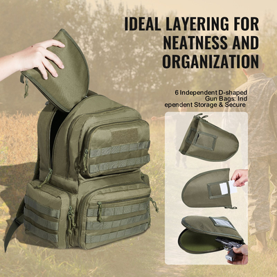 Σακίδιο πλάτης VEVOR Tactical Range for 6 Pistols Gun Backpack Green