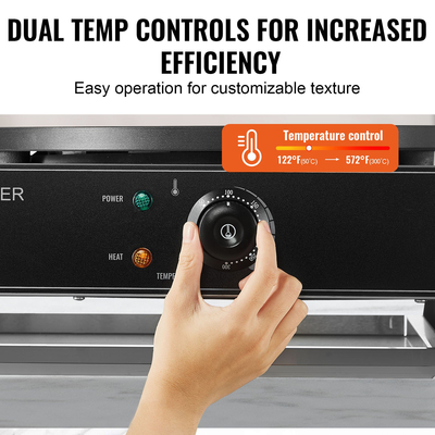 VEVOR Ηλεκτρική κρεπαροποιός 16 ιντσών Εμπορική μηχανή κρεπαρίσματος 6000W Διπλή κεφαλή