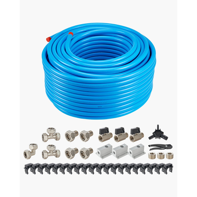 VEVOR Air Compressor Line Kit 3/4'' x 300FT HDPE/Aluminium Air Piping System Blue