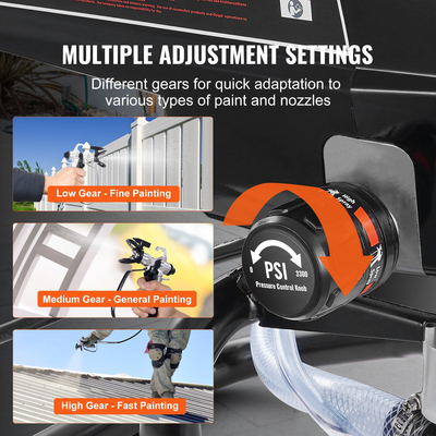 VEVOR Stand Airless Paint Sprayer, 950W 3000PSI High Efficiency Electric Airless Sprayer, Fine and ομοιόμορφο αποτέλεσμα βαφής, Φορητοί ψεκαστήρες χρωμάτων για έπιπλα και φράχτες εσωτερικού και εξωτερικού σπιτιού