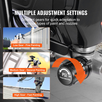 VEVOR Stand Airless Paint Sprayer, 750W 3000PSI High Efficiency Electric Airless Sprayer, Fine and ομοιόμορφο αποτέλεσμα βαφής, Φορητοί ψεκαστήρες χρωμάτων για έπιπλα και φράκτες σπιτιού εσωτερικού και εξωτερικού χώρου