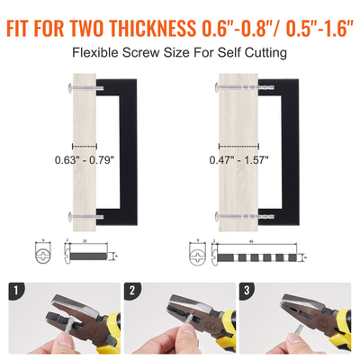 VEVOR 10 Pack Ντουλάπι Ντουλάπα, 3 ιντσών / 76 χιλιοστά Κέντρο στο κέντρο Λεπτό τετράγωνο συρτάρι ντουλαπιών κουζίνας, ανοξείδωτα μοντέρνα χερούλια πόρτας ντουλαπιών κουζίνας για μπάρα μπάνιου κουζίνας Εξοπλισμός Μαύρο ματ