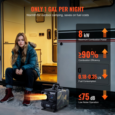 VEVOR Diesel Heater Heater Diesel Heater 8KW 12V/24V Bluetooth APP Τηλεχειριστήριο