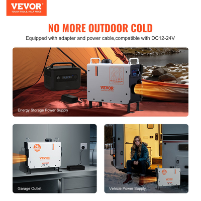 VEVOR Diesel Air Heater 12V/24V 2KW Bluetooth APP Τηλεχειριστήριο για εξωτερικούς χώρους