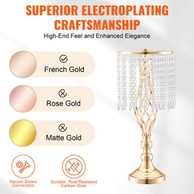 VEVOR 12 ΤΕΜ. 49cm/19,3” Ψηλό Κρυστάλλινο Βάζο Γάμου για Διακόσμηση πάρτι