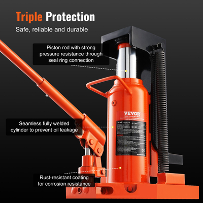 VEVOR Hydraulic Toe Jack, 5 Ton On Toe Jack Lift, 10 Ton On Top Lift Capacity Machine Jack, 0,8-6,8 in Toe Height, 11,3-17,3 in Toe Height, Air Hydraulic Claw Jack for Machinery, Industry