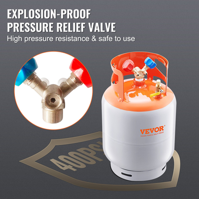 VEVOR Refrigerant Recovery Reclaim 50lb Κυλινδρική δεξαμενή 400 PSI υγρό Ονομαστική βαλβίδα Y