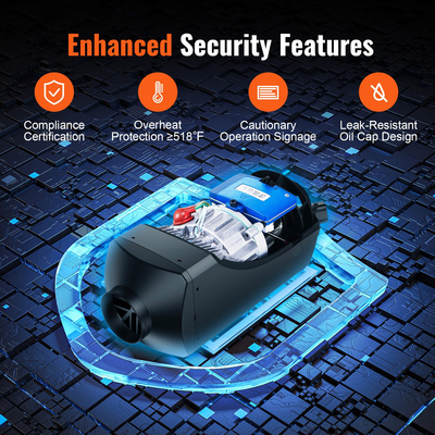 VEVOR Diesel Air Heater 12V 2KW LCD Οθόνη Τηλεχειριστήριο για Αυτοκίνητο Bus RV Indoors