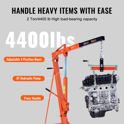VEVOR Engine Hoist Leveler 4400 LBS/2 TON Cherry Picker Shop Εργαλείο ανύψωσης φορτίου γερανού