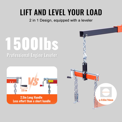 VEVOR Engine Hoist Leveler 4400 LBS/2 TON Cherry Picker Shop Εργαλείο ανύψωσης φορτίου γερανού