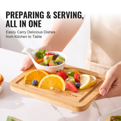 Πίνακας κοπής VEVOR Bamboo Premium Πολυχρηστική σανίδα κοπής με ενσωματωμένη λαβή