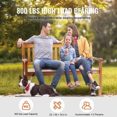 VEVOR Υπαίθριος πάγκος 50 σε πάγκο ξύλινου κήπου 800 lbs Park Patio Yard Βεράντα Πάγκος