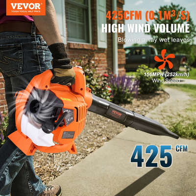 VEVOR Gas Leaf Blower 79CC 2-Cycle Handheld Leaf Blower 425CFM Volume Air