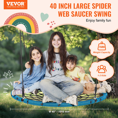 VEVOR Spider Web Saucer Swing 40 ιντσών στρογγυλές κούνιες για παιδιά εξωτερικού χώρου 750 λίβρες
