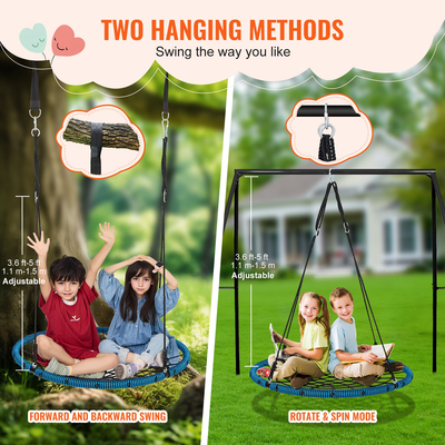 VEVOR Spider Web Saucer Swing 40 ιντσών στρογγυλές κούνιες για παιδιά εξωτερικού χώρου 750 λίβρες