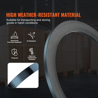 VEVOR Packaging Steel Strapping Roll 1/2&quot; x 0,016&quot; x 330&#039; Banding Strap 1100 lbs