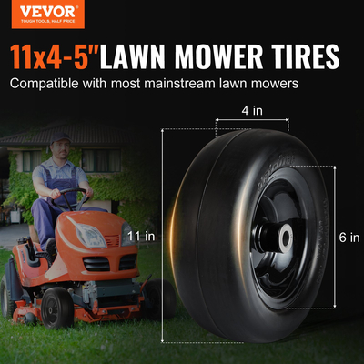Ελαστικά VEVOR Lan Mower Tires with Rim, 11x4-7&quot; Tubeless Tractor Tires, 2-pack Tire and Wheel Assemby, Flat-free Tire PU, 3,4&quot; Centered Hub, 3/4&quot; Bushing Size, 20 PCS Adapters for Riding Mowers Lawn Tractors