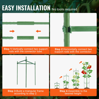 VEVOR 6 Packs Κλουβιά ντομάτας για κήπο 48&quot; Κλουβί στήριξης φυτών ντομάτας