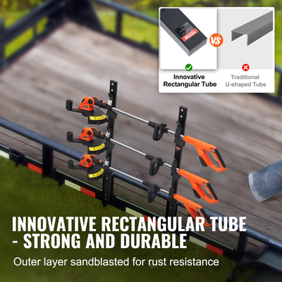 Βάση κοπής VEVOR, ράφι κοπής Weeder 3 θέσεων, ράφι τρέιλερ θήκης περικοπής με κλειδαριά κωδικού πρόσβασης από κράμα ψευδαργύρου, επιτοίχια ή κλειστή σε κλειστό τρέιλερ Landscape Weed Eater, ζευγάρι