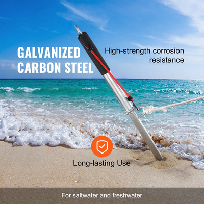 Στύλος άγκυρας βάρκας VEVOR Sand Spike, 36&quot; γαλβανισμένος ανθρακούχο χάλυβας άγκυρας αγκύρωσης ακτή, αυτοσφυρηλάτηση άγκυρα παραλίας για καγιάκ Jetski Pontoon Small Boat, με τσάντα αποθήκευσης Oxford και κορδόνι bungee