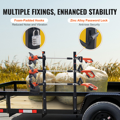 Βάση κοπής VEVOR, 3 Θέσεις Weeder Trimmer Rack, Locking Trim Holder Landscape Rack Carrier Mount on Open Pickup/Trailer Enclosed Trailers, Pair