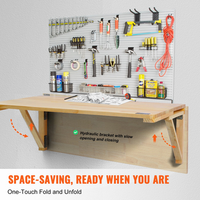 VEVOR Επιτοίχιο Πλωτό Πτυσσόμενο Επιτραπέζιο Γραφείο Φορητού Οικιακού Γραφείου 31,5x23,62 ίντσες