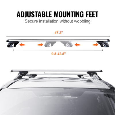 VEVOR Universal Roof Rack Crossbar 47,2&quot; μήκους για όχημα με υπερυψωμένη πλαϊνή ράγα