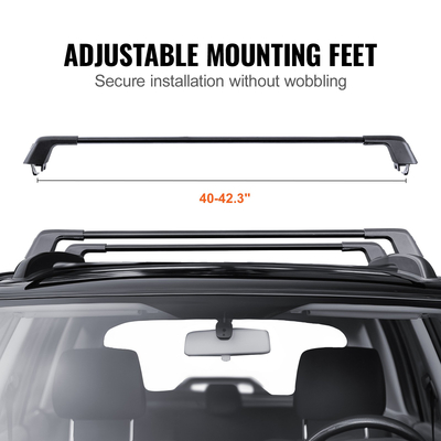 VEVOR Universal Roof Rack Crossbar Max 47,6&quot; Ταιριάζει σε αυλακωτές πλαϊνές ράγες χωρίς διάκενο