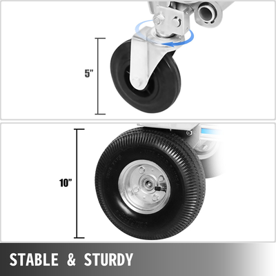 VEVOR 3 σε 1 από αλουμίνιο πτυσσόμενο σάκο φορτηγού χειρός καροτσάκι αυτοκινήτου βαρέως τύπου πτυσσόμενο