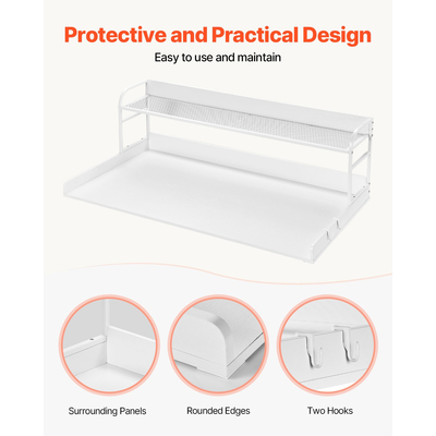 VEVOR Πλυντήριο Στεγνωτήριο Πάγκος με Ράφι 54"x27" Ξύλινο Κάλυμμα Πλυντηρίου Στεγνωτηρίου Λευκό