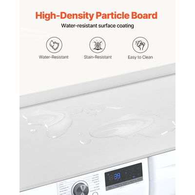 VEVOR Πλυντήριο Στεγνωτήριο Πάγκος 54" x 27" Ξύλινο Πλυντήριο και Στεγνωτήριο Πάνω Λευκό