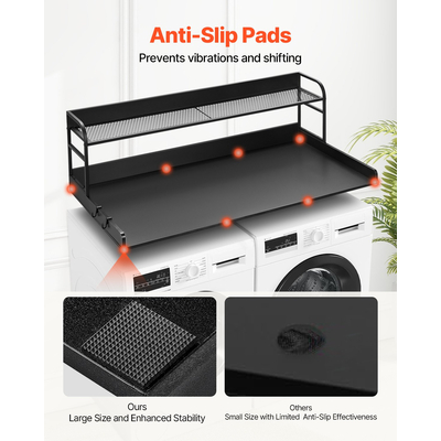 VEVOR Πλυντήριο Στεγνωτήριο Πάγκος με Ράφι 54&quot;x27&quot; Ξύλινο Κάλυμμα Πλυντηρίου Στεγνωτηρίου Μαύρο