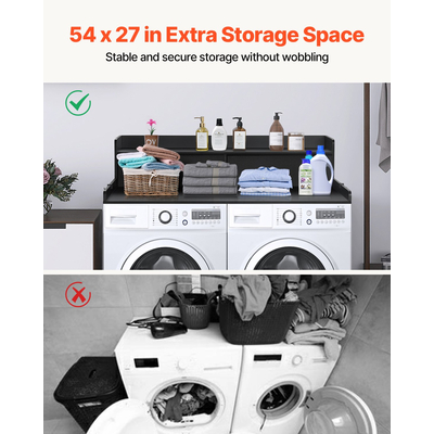 Κάλυμμα πάγκου πλυντηρίου ρούχων VEVOR 54x27&quot; με 2 συρτάρια &amp; ράφι
