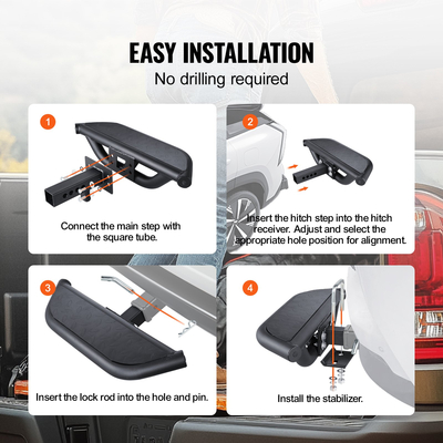 VEVOR Hitch Step for 2&quot; Receiver Universal Trailer Tow Πίσω προφυλακτήρας Χάλυβας