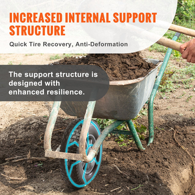 VEVOR Solid PU Run-Flat Tire Wheel, 10&quot;, 2-Pack, 180 lbs Dynamic Load, 220 lbs Static Load, Flat Free Tubeless ελαστικά και τροχοί για χειροκίνητο καρότσι, κούκλες, ρυμουλκούμενα κήπου, διάφορα καρότσια