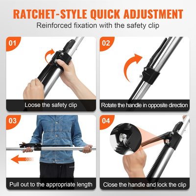 VEVOR Cargo Bar, Ratcheting Cargo Bar Ρυθμιζόμενη από 89" έως 104", Steel Stabilizer Cargo Bar βαρέως τύπου με χωρητικότητα 309 lbs, Μπάρα φόρτωσης κρεβατιού φορτηγού για κρεβάτι φορτηγών, ρυμουλκούμενο, ημιρυμουλκούμενο (4 τεμ.)