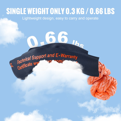 VEVOR Soft Shackle Synthetic Recovery Rope 2PCS 1/2&quot;x22&quot; 44092lbs Strength Break