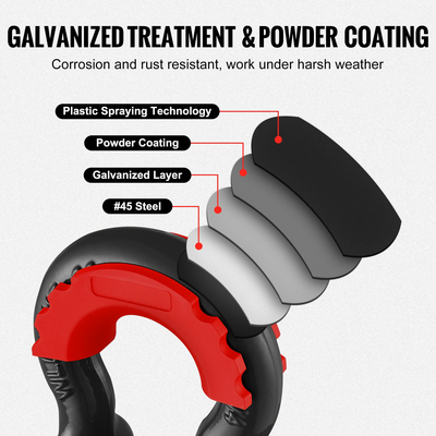 VEVOR 2 Pack 3/4&quot; D Ring Shackle with 7/8&quot; Screw Pin 62832 lbs Strength Break