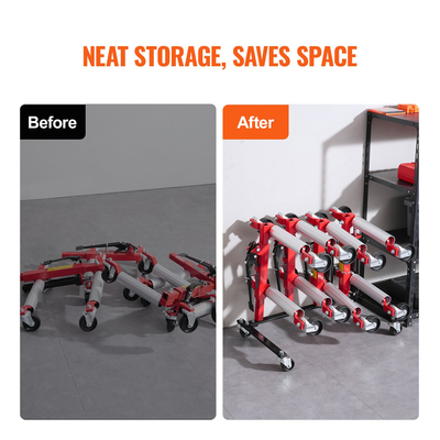 VEVOR Car Dolly Rack Hydraulic Jack Stand Organizer 4-Dolly χωρητικότητας