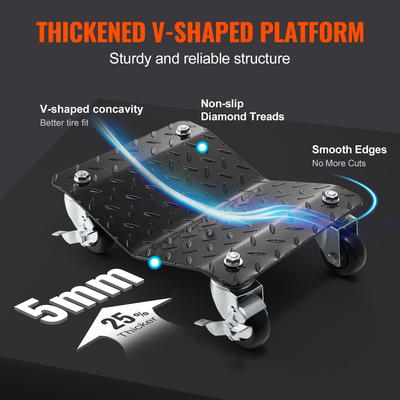 VEVOR Car Dolly Wheel Tire Dolly 2 ΤΕΜ. Heavy Duty Skate Auto Repair Dolly 3000LB