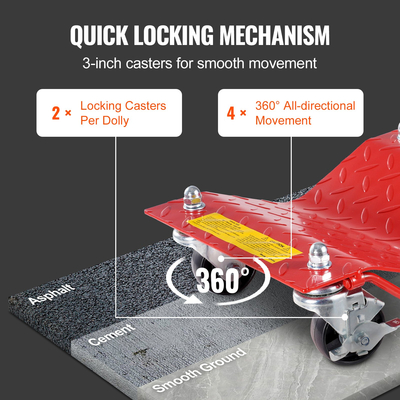 VEVOR Wheel Dolly Heavy-Duty ελαστικό αυτοκινήτου Stake Vehicle Moving Dolly 8000 lbs 4 Pack