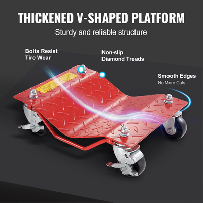 VEVOR Wheel Dolly Heavy-Duty ελαστικό αυτοκινήτου Stake Vehicle Moving Dolly 8000 lbs 4 Pack