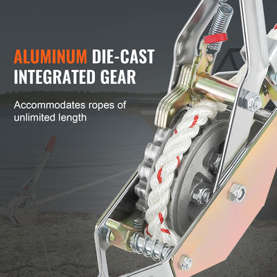 VEVOR Rope Puller, 3/4 Ton (1.653 lbs) Ικανότητα έλξης, με διάμετρο 100&#039; 0,6&quot; Σχοινί, 2 άγκιστρο, Come Along Winch, Βαρέως τύπου καστάνια Power Puller εργαλείο για κινούμενα σκάφη, ασφάλιση αντικειμένων, μεταφορά κορμών