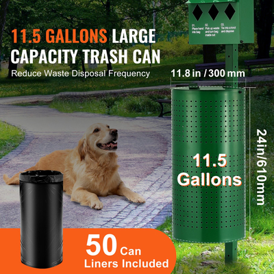 VEVOR Dog Waste Station 11,5 Galllons Outdoor Dog Poop Station with 600 Bags